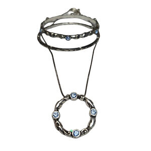 Brighton Gateway Silver Plated Necklace Bangle Bracelets Set